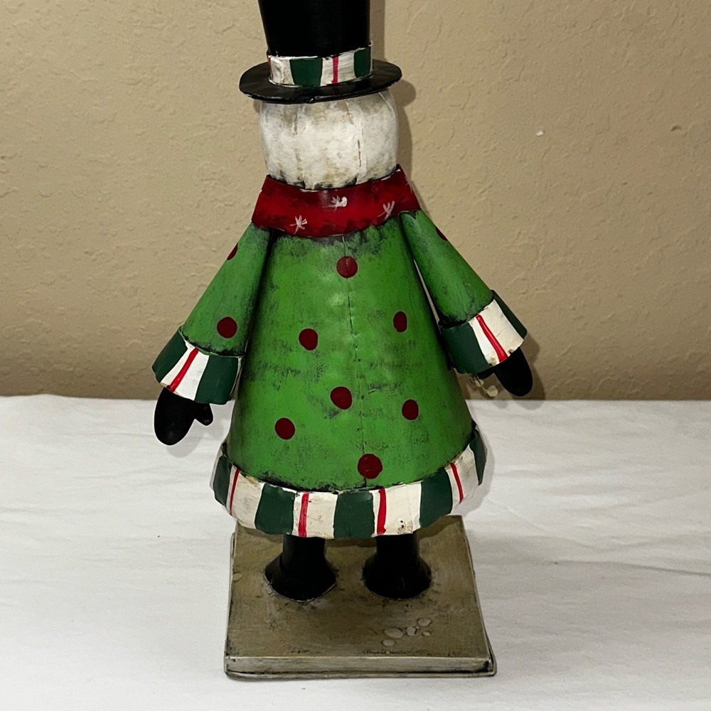 VINTAGE METAL SNOWMAN 13” TALL - Picture 2 of 3
